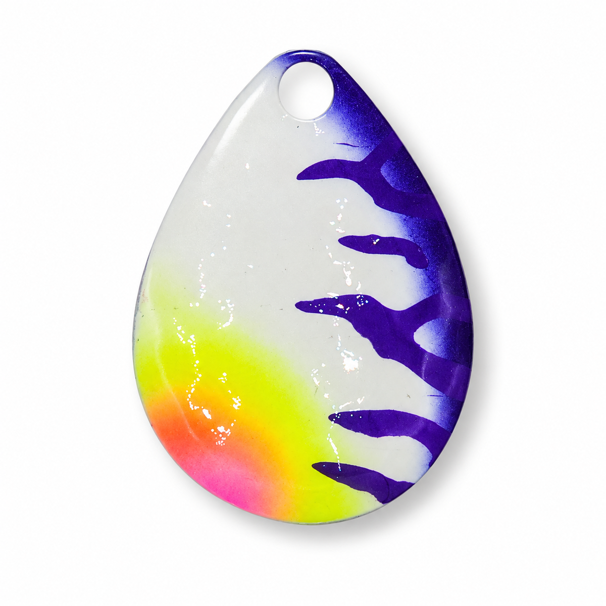FishDaddy Size 3 Spinner Blade in White/Purple Tiger