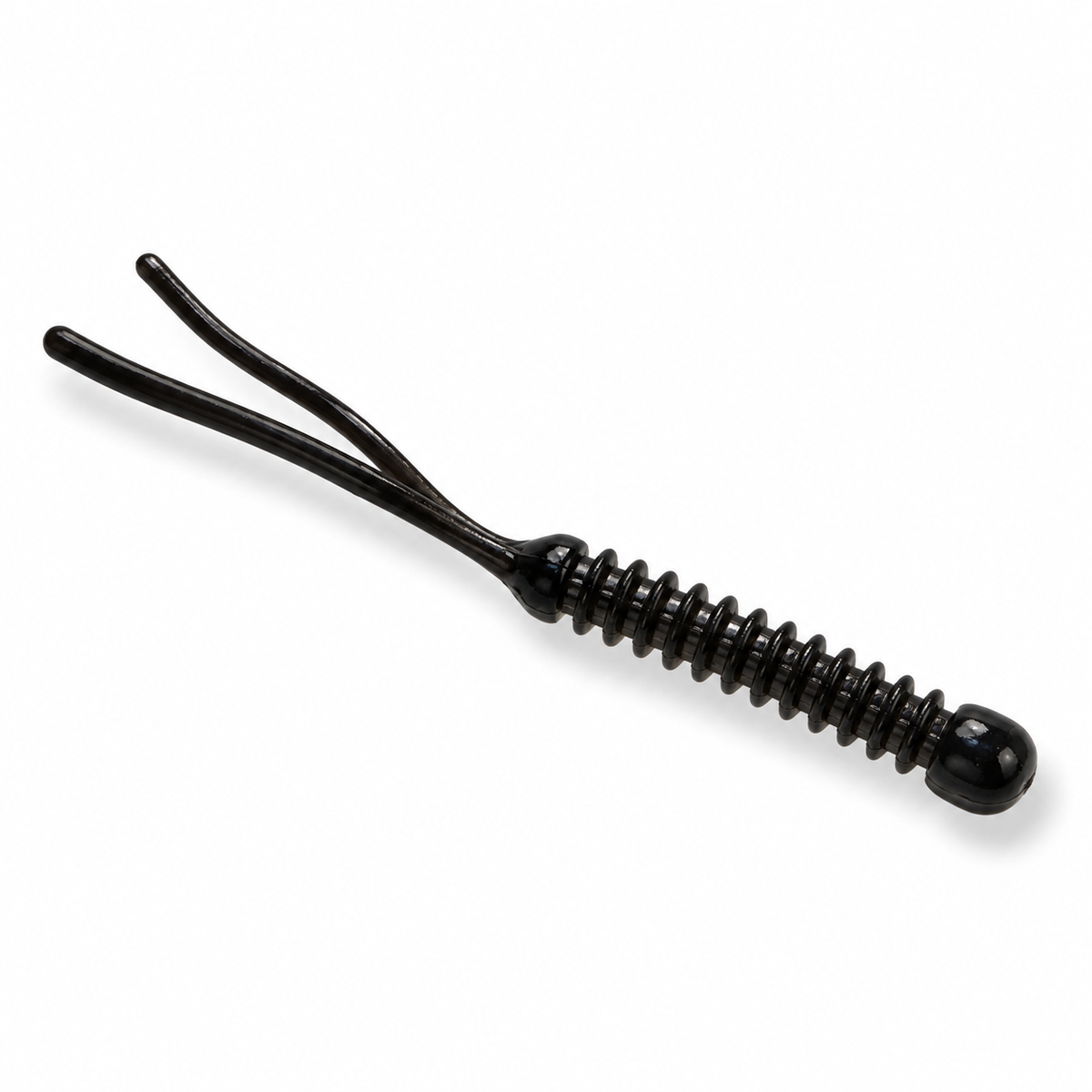 FishDaddy Hopper Tail soft plastic in Black - Glow Green
