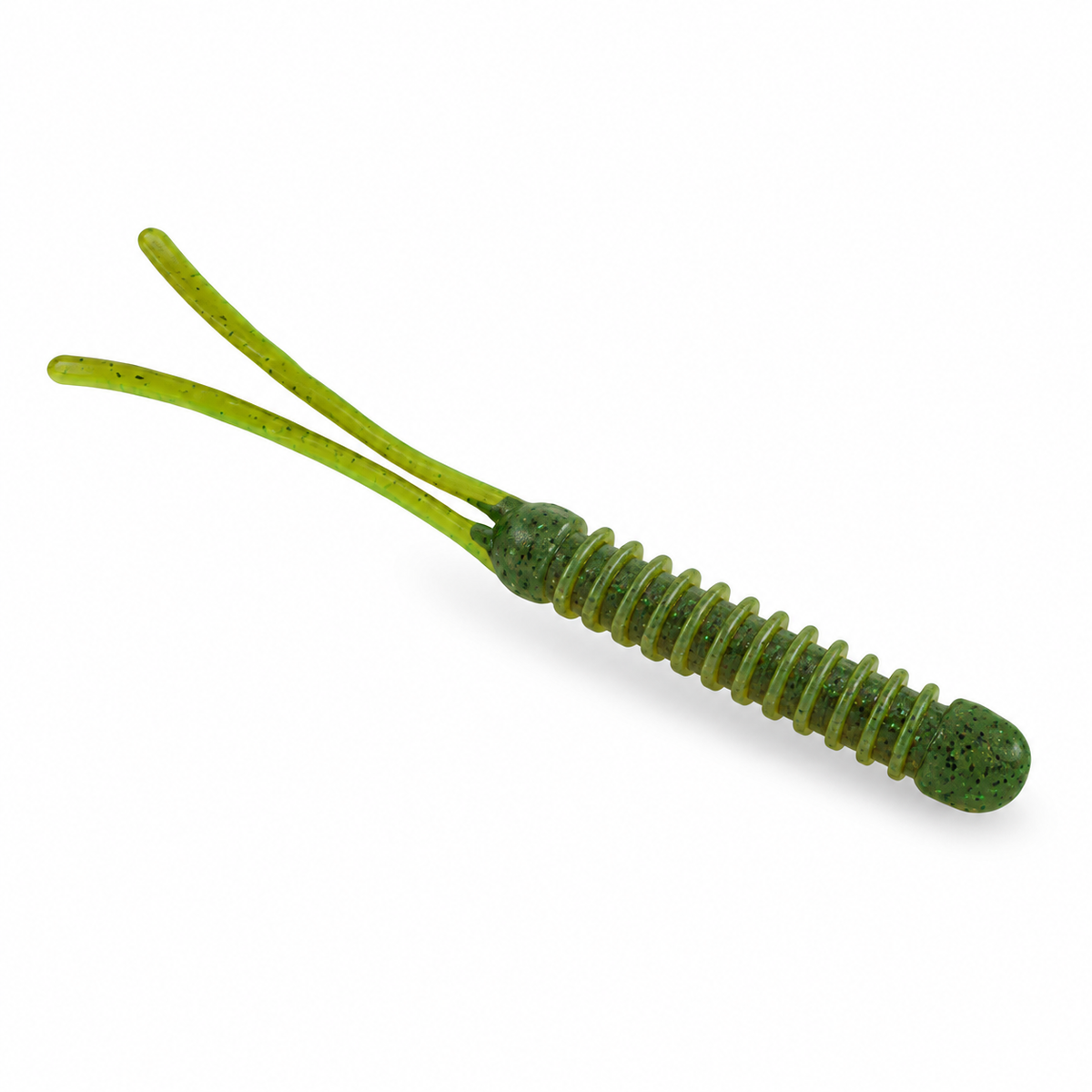 FishDaddy Hopper Tail soft plastic in Green Pumpkin - Glow Green
