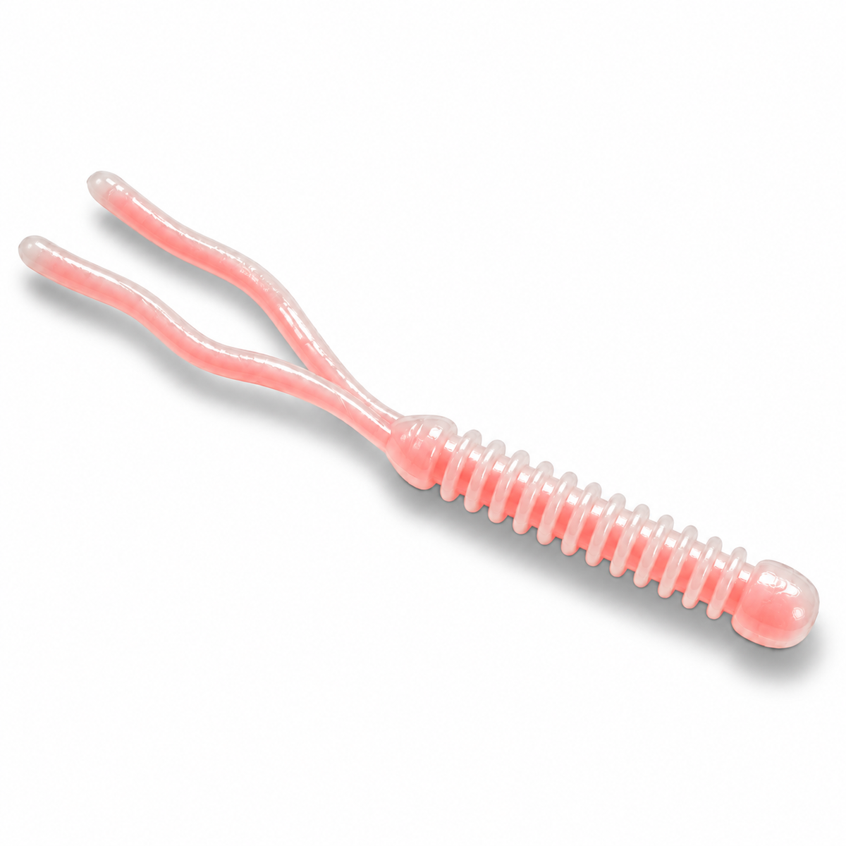 FishDaddy Hopper Tail soft plastic in White - Glow Red