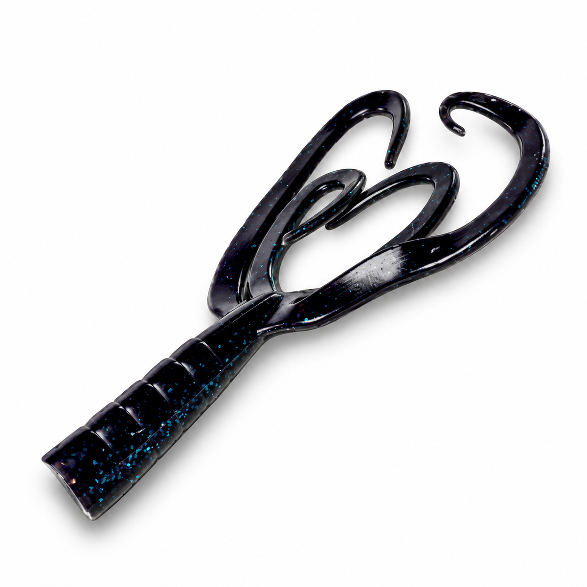 FishDaddy Quad Tail soft plastic in UV Black & Blue