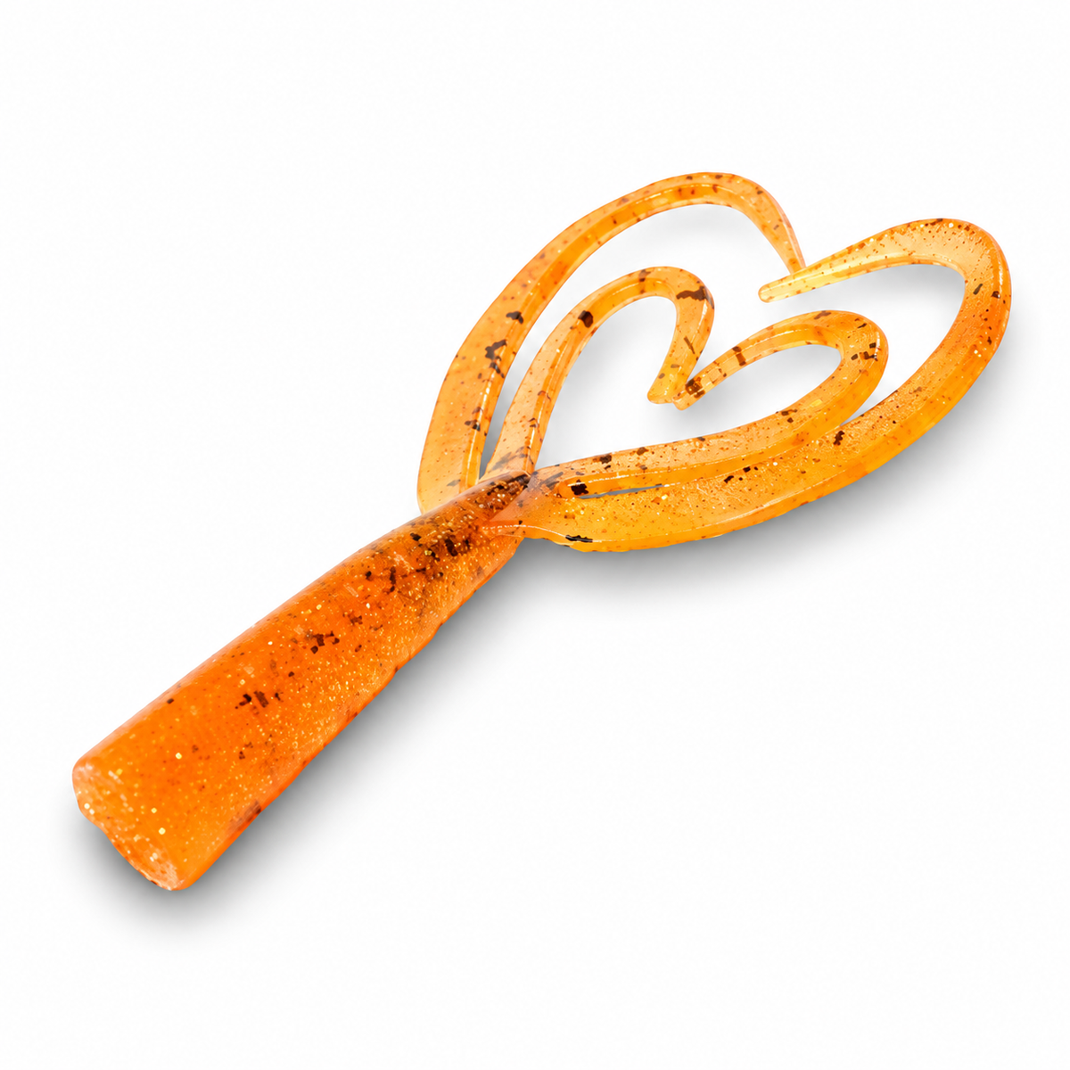 FishDaddy Quad Tail soft plastic in UV Orange Pumpkin