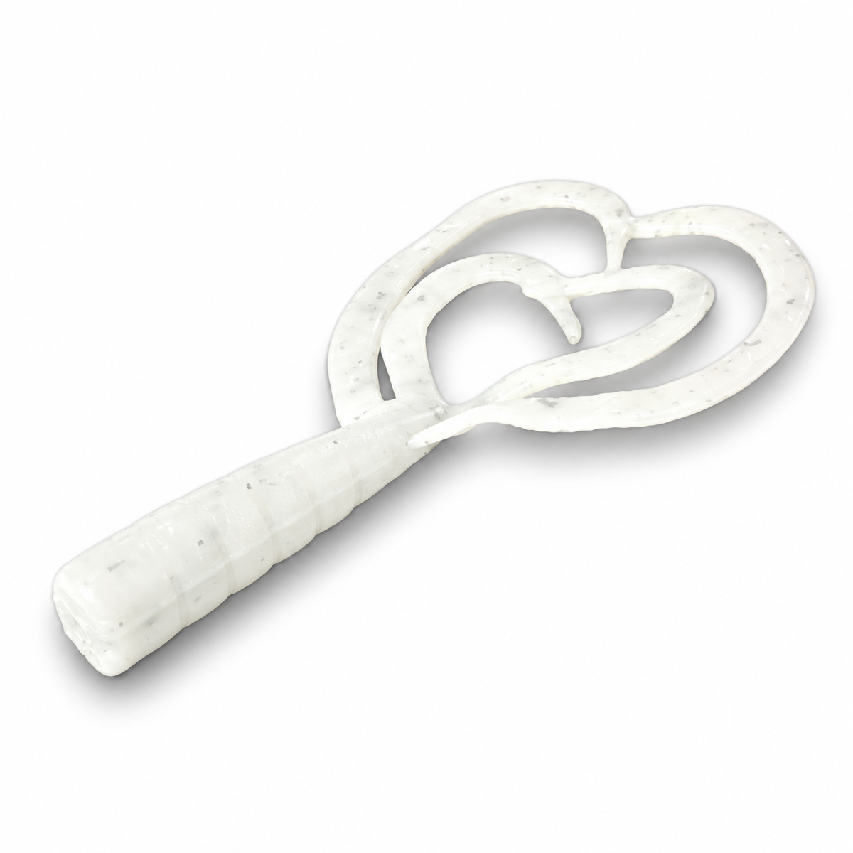 FishDaddy Quad Tail soft plastic in UV White