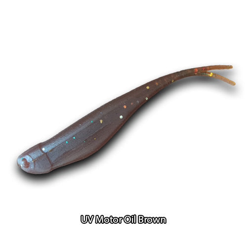 FishDaddy Jerk Bait BioSilicone Soft Plastics 4.6in UV Motor Oil Brown