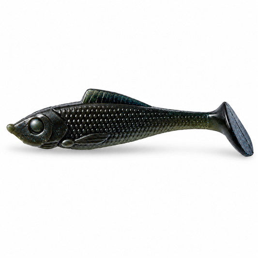 FishDaddy Paddle Tail soft plastic in UV Black & Blue